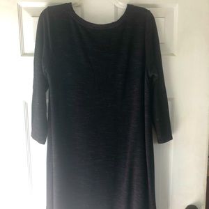 Black stretchy dress by Lila Rose w white pattern